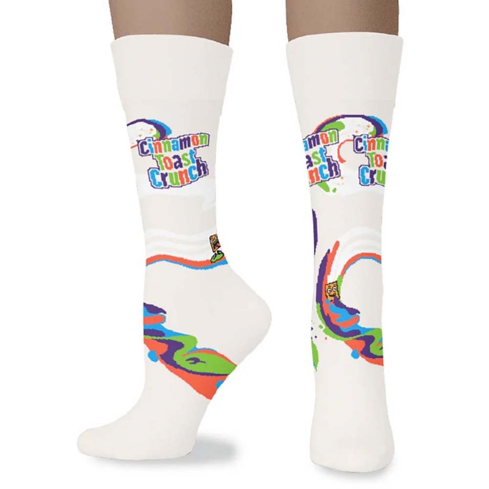 Cinnamon Toast Crunch crew socks produced by Sock Club.
